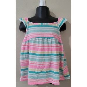 Girls Jumping Beans Size 4T Soft Test Tank Mukticolored Striped Tank Top